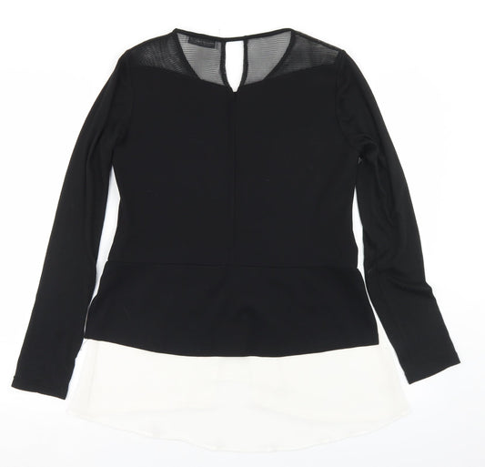 Rinascimento Womens Black Polyester Basic T-Shirt Size M Round Neck