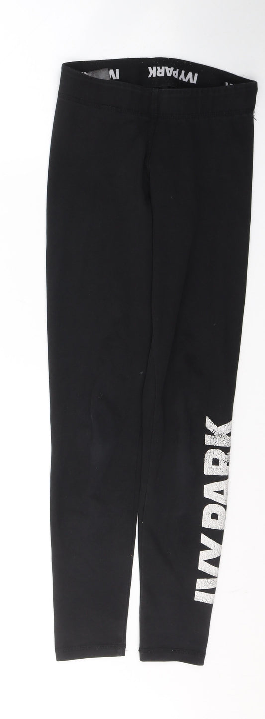 IVY PARK Womens Black Cotton Pedal Pusher Leggings Size XS L27 in