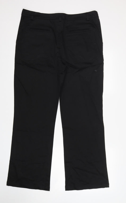 Stalk By You Womens Black Polyester Trousers Size 18 L30 in Regular Button