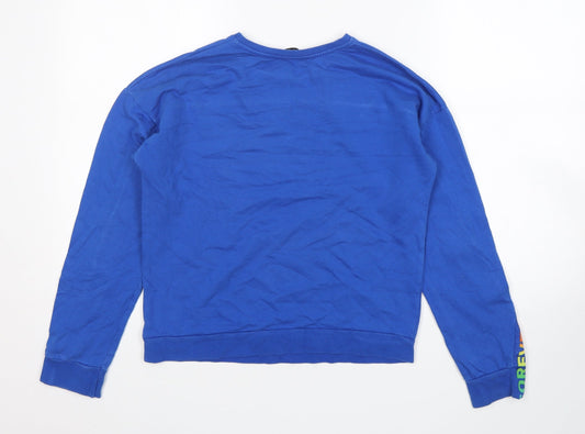 Kylie Girls Blue Cotton Pullover Sweatshirt Size 13 Years Pullover