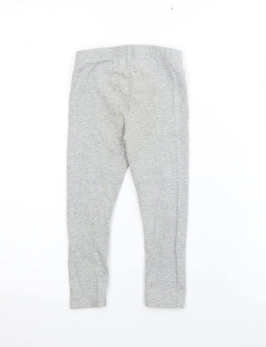 Gap Girls Grey Cotton Pedal Pusher Trousers Size 3 Years Regular