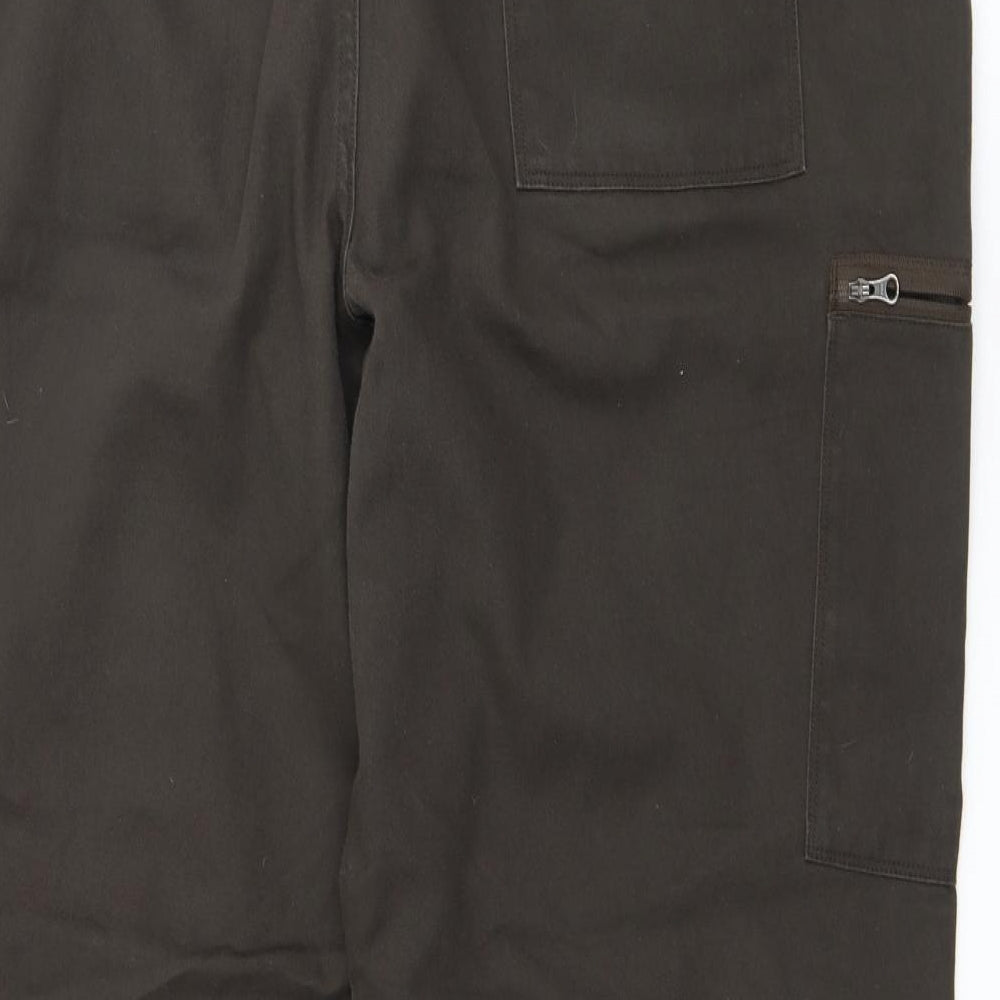 DECATHLON Womens Green Cotton Cargo Trousers Size 4XL L27 in Regular