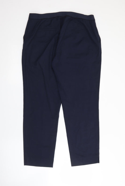 Dunnes Stores Womens Blue Polyester Trousers Size 14 L27 in Regular