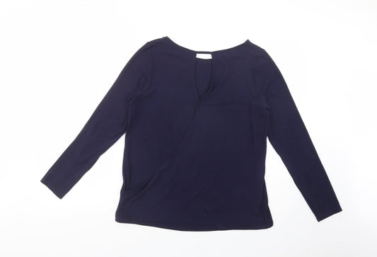 NEXT Womens Blue Polyester Basic Blouse Size 14 Boat Neck - Embellished Neckline