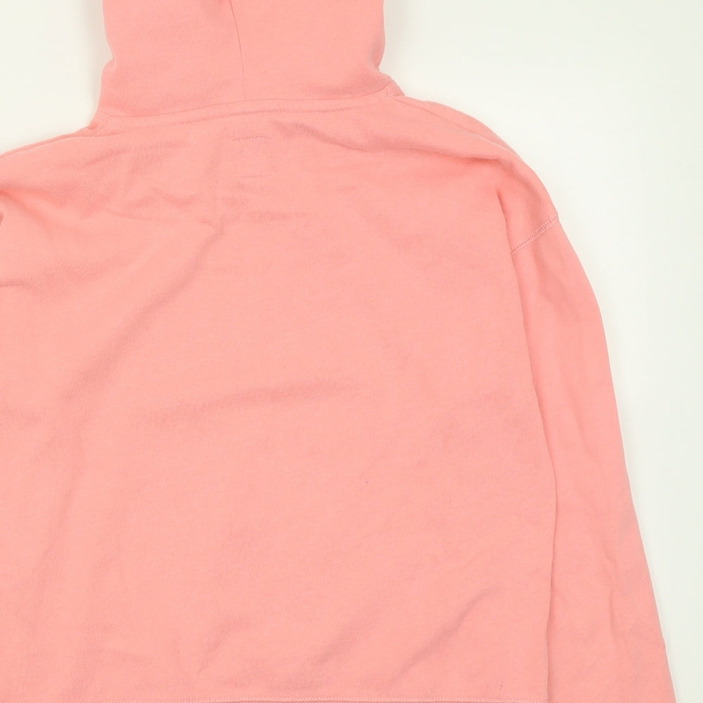 Jack Wills Womens Pink Cotton Pullover Hoodie Size 8 Pullover - Cropped