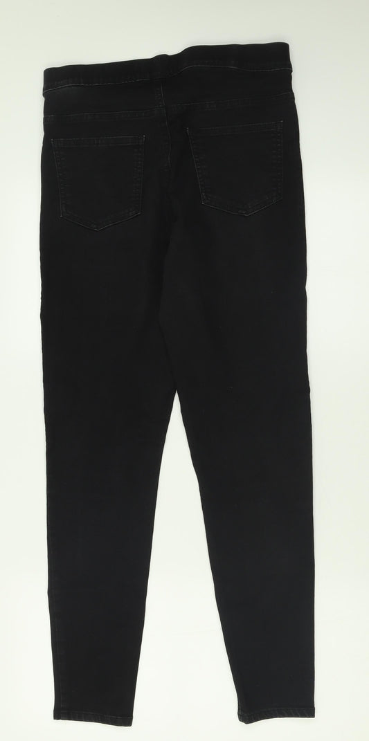 Marks and Spencer Womens Black Cotton Jegging Trousers Size 12 L28 in Regular