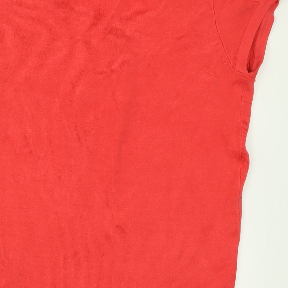 VERO MODA Womens Pink Acrylic Basic T-Shirt Size S Crew Neck