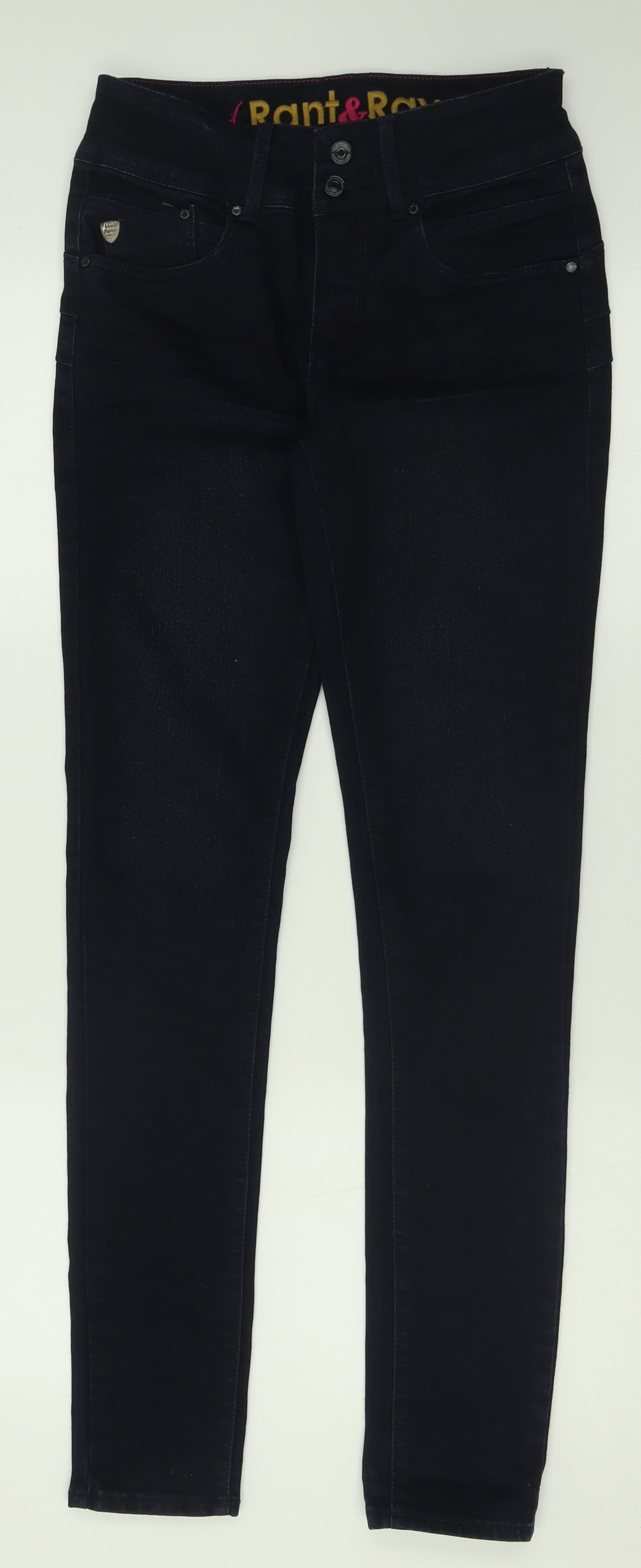 Rant & Rave Womens Blue Cotton Skinny Jeans Size 10 L32 in Regular Button