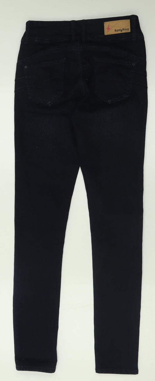 Rant & Rave Womens Blue  Cotton Skinny Jeans Size 10 L32 in Regular Button