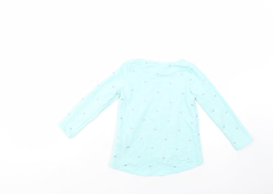 H&M Girls Green Geometric Cotton Pullover Sweatshirt Size 2-3 Years Pullover - Heart Print