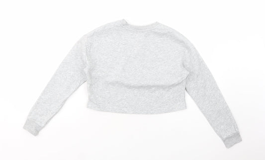 New Look Girls Grey Cotton Pullover Sweatshirt Size 9 Years Pullover