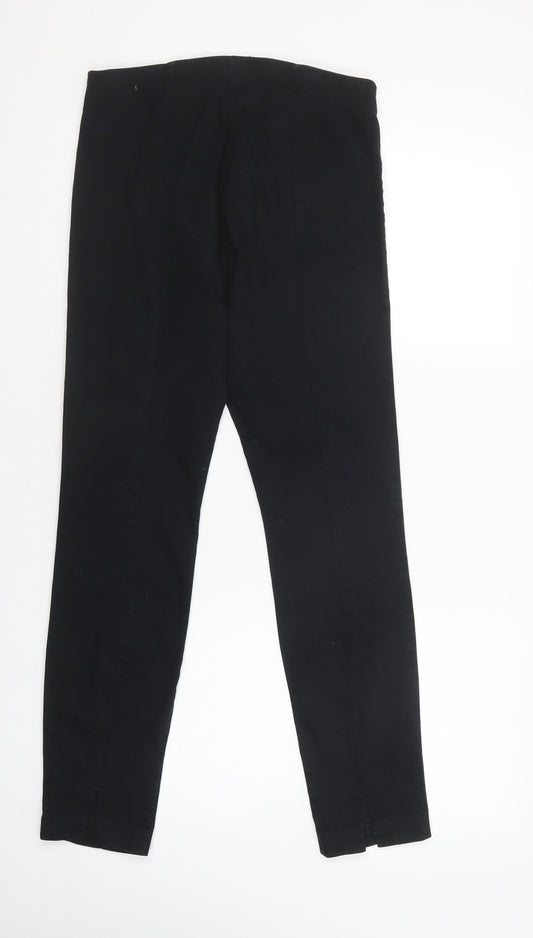H&M Womens Black Cotton Jegging Trousers Size 10 L29 in Regular