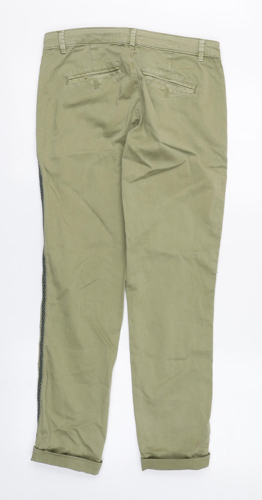 Anthropologie Mens Green Cotton Chino Trousers Size 25 in L28 in Regular Zip