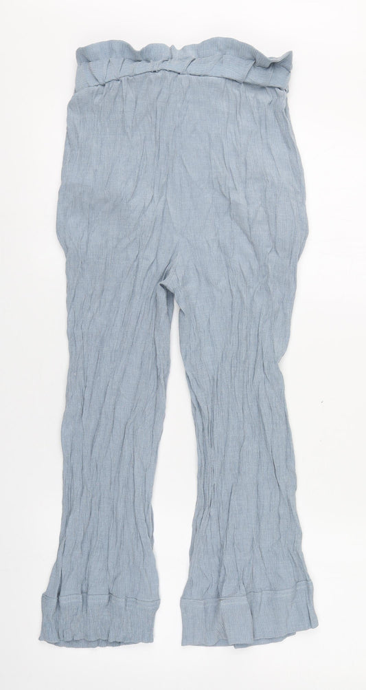 New Look Womens Blue Polyester Trousers Size 8 L22 in Regular
