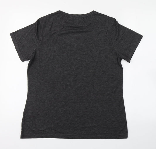 Dorothy Perkins Womens Grey Cotton Basic T-Shirt Size 10 Round Neck