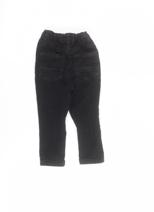 George Baby Black Polyester Cropped Jeans Size 18-24 Months Snap