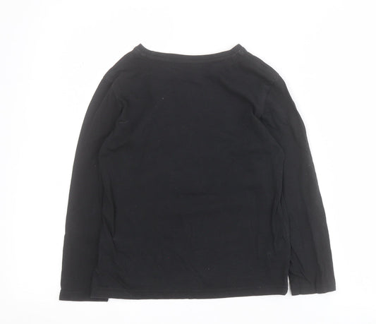 Primark Boys Black 100% Cotton Pullover T-Shirt Size 7-8 Years Round Neck Pullover