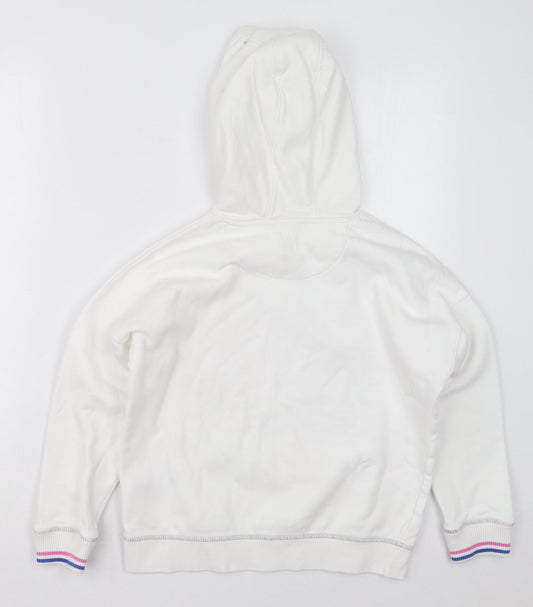 Marks and Spencer Girls White Cotton Pullover Hoodie Size 10-11 Years Pullover - Tune Squad