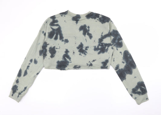 PRETTYLITTLETHING Womens Green Cotton Pullover Sweatshirt Size 6