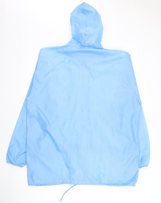 Barish Womens Blue Rain Coat Coat Size L Zip