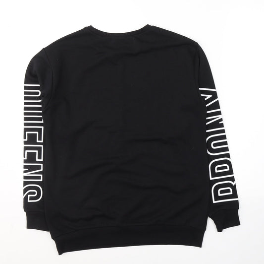 New Look Boys Black Cotton Pullover Sweatshirt Size 12-13 Years Pullover - NYC