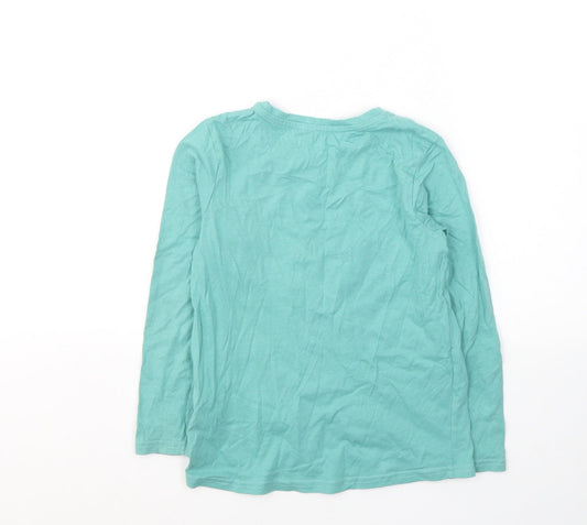 Sfera Girls Blue Cotton Jersey Casual Size 6-7 Years Round Neck Pullover