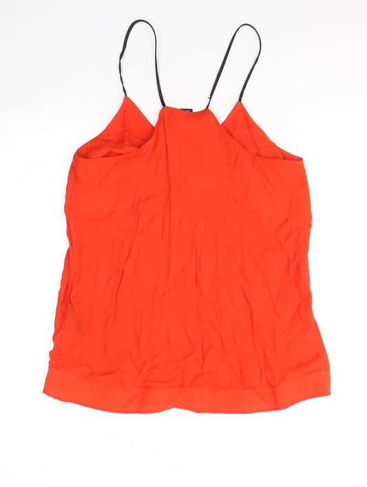 H&M Womens Red Viscose Camisole Tank Size 6 Round Neck