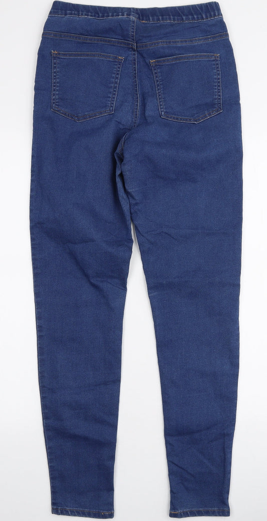 Marks and Spencer Womens Blue Cotton Jegging Jeans Size 10 L29 in Slim