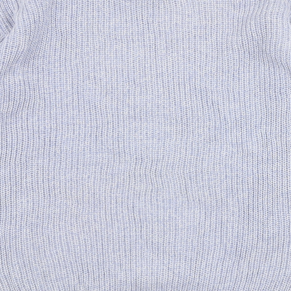 Marks and Spencer Womens Blue Boat Neck Cotton Pullover Jumper Size S