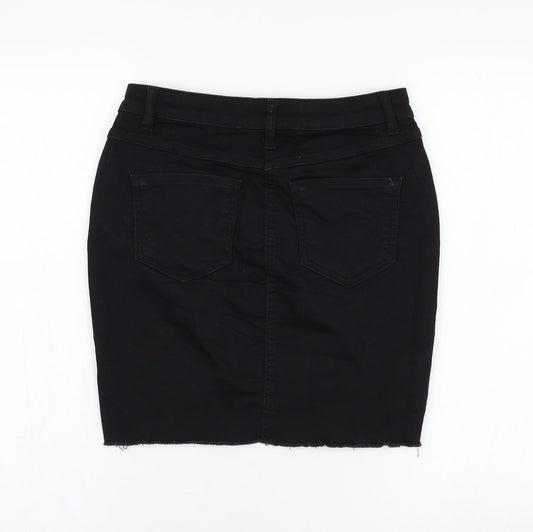 PARISIAN SIGNATURE Womens Black Cotton Straight & Pencil Skirt Size 8 Zip