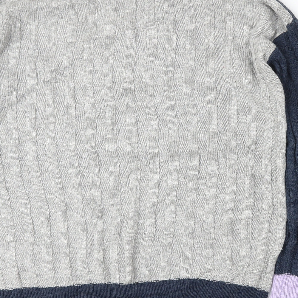Marks and Spencer Womens Grey Round Neck Acrylic Pullover Jumper Size XS