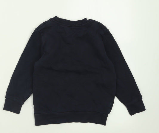 George Boys Blue Crew Neck Cotton Pullover Jumper Size 4-5 Years Pullover - School Wear