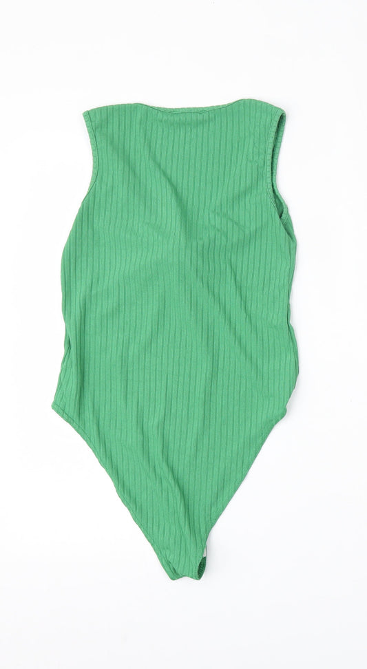 New Look Womens Green Polyester Bodysuit One-Piece Size 10