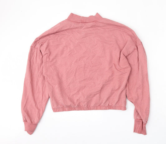 JDY Womens Pink Cotton Pullover Sweatshirt Size S