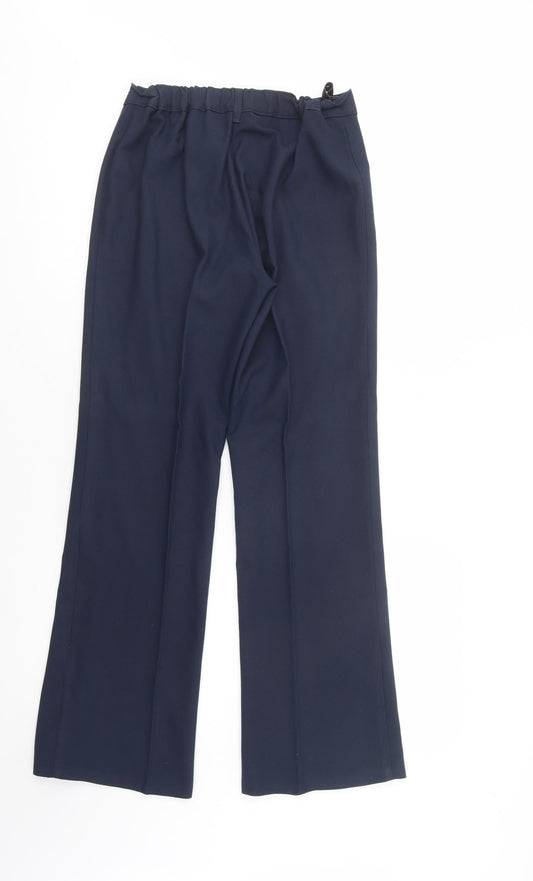 Marks and Spencer Girls Blue Polyester Dress Pants Trousers Size 14 Years Regular Button - School Wear