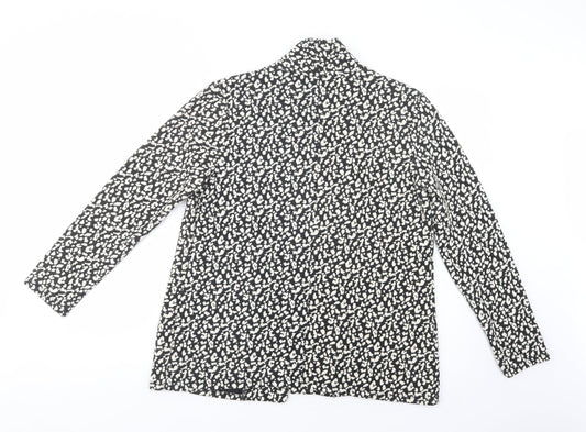 Matalan Womens Black Animal Print Jacket Blazer Size 16