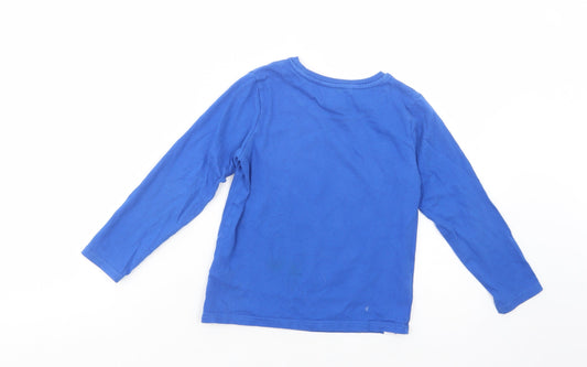 Marks and Spencer Boys Blue Cotton Pullover T-Shirt Size 5-6 Years Crew Neck Pullover - Lego