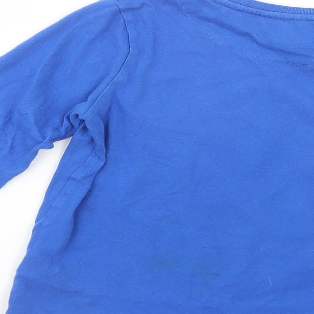 Marks and Spencer Boys Blue Cotton Pullover T-Shirt Size 5-6 Years Crew Neck Pullover - Lego