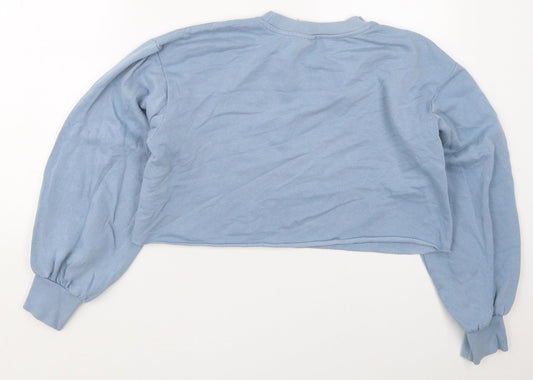 H&M Womens Blue Cotton Pullover Sweatshirt Size S Pullover