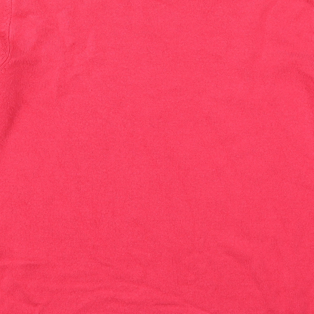 Marks and Spencer Womens Pink Cowl Neck Acrylic Pullover Jumper Size 10