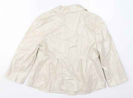 Papaya Womens Beige Jacket Size 10 Button