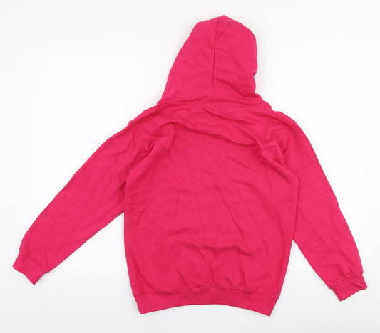 Just Hoods Girls Pink Cotton Pullover Hoodie Size 9-10 Years Pullover
