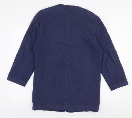 Preworn Womens Blue Overcoat Coat Size 10 Button