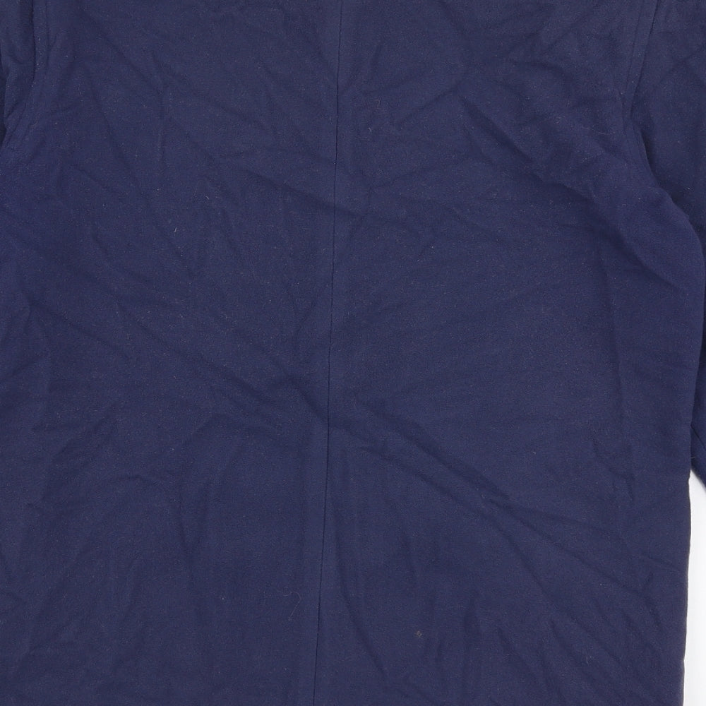 Preworn Womens Blue Overcoat Coat Size 10 Button