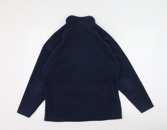 Tru collection Mens Blue High Neck Polyester Full Zip Jumper Size L