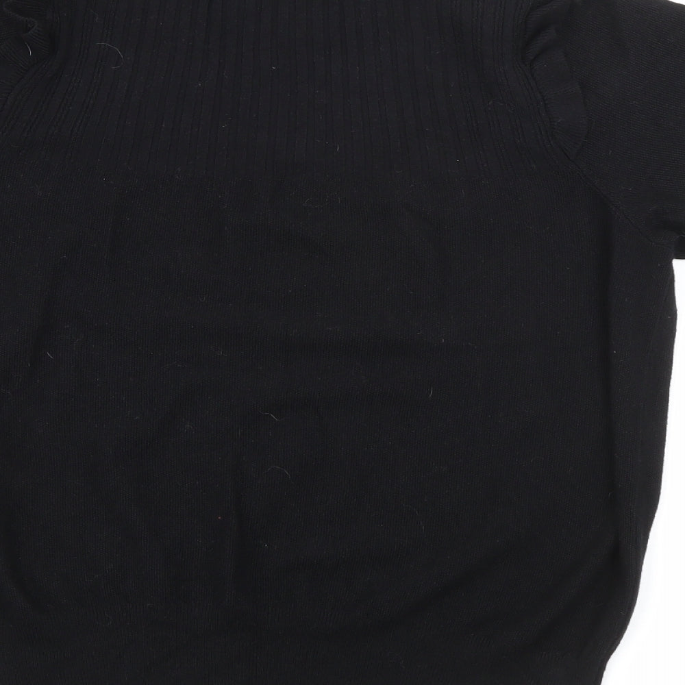 Marks and Spencer Womens Black Crew Neck Viscose Pullover Jumper Size 12