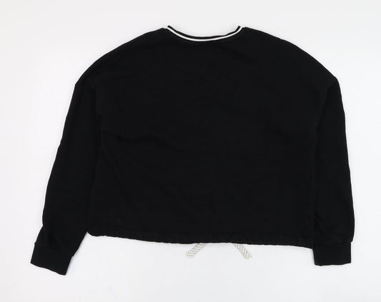 Marks and Spencer Girls Black Cotton Pullover Sweatshirt Size 12-13 Years Pullover - Future
