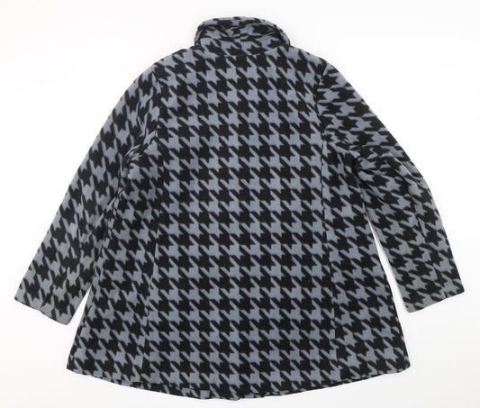 Bob Marcke Womens Multicoloured Houndstooth Overcoat Coat Size L Button
