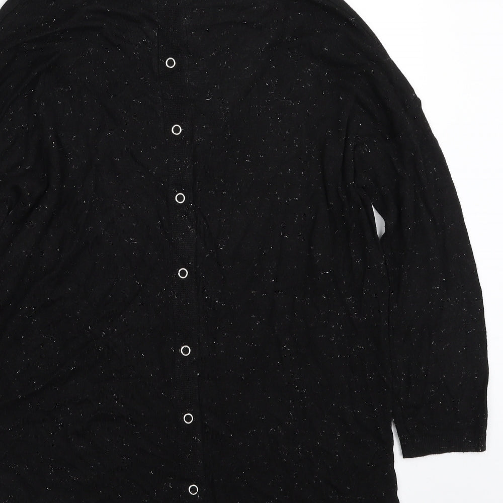 NEXT Womens Black V-Neck Viscose Pullover Jumper Size 8