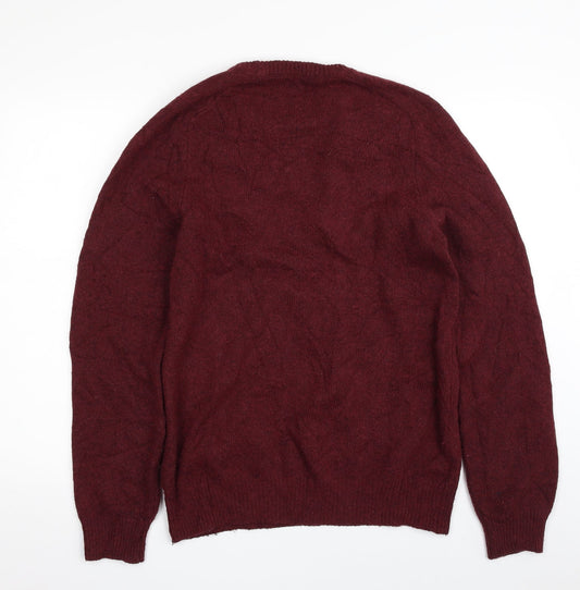 Country Road Mens Purple Crew Neck Cotton Pullover Jumper Size M